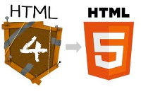 logos for HTML4 and HTML 5